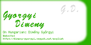 gyorgyi dimeny business card
